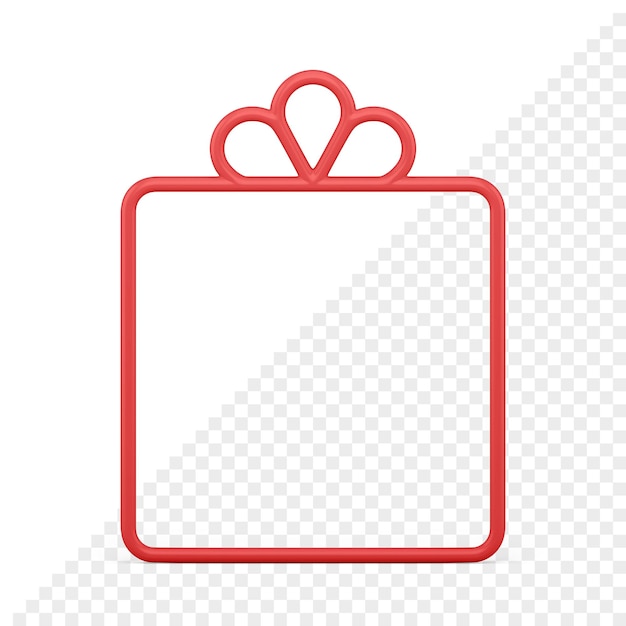 Icono 3D de marco de forma de regalo