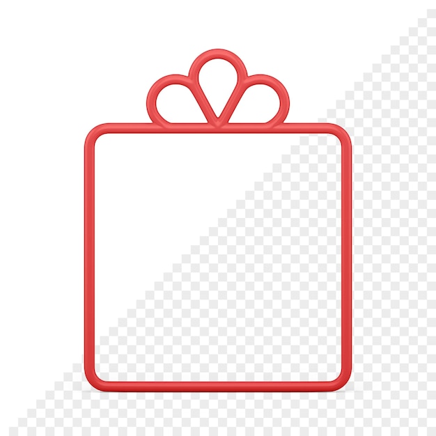 PSD icono 3d de marco de forma de regalo