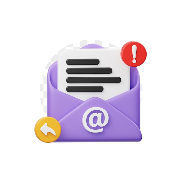 Icono 3D de marketing por correo electrónico