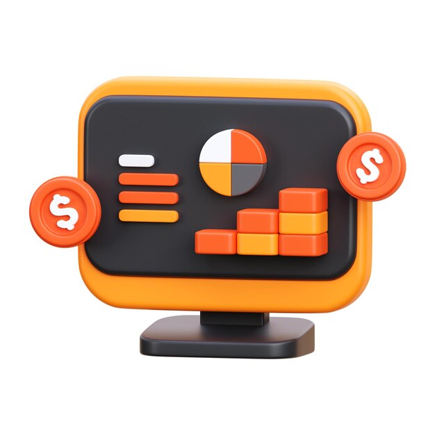 icono 3d de marketing en línea