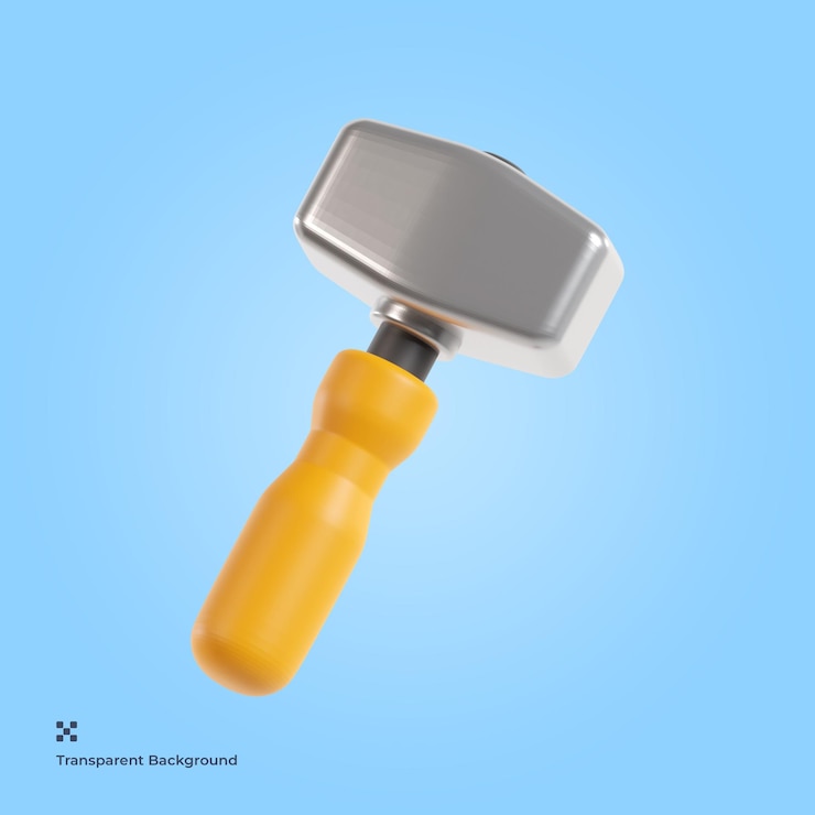 PSD icono 3d de martillo