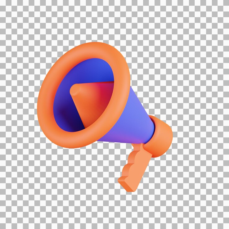 PSD icono 3d megáfono aislado