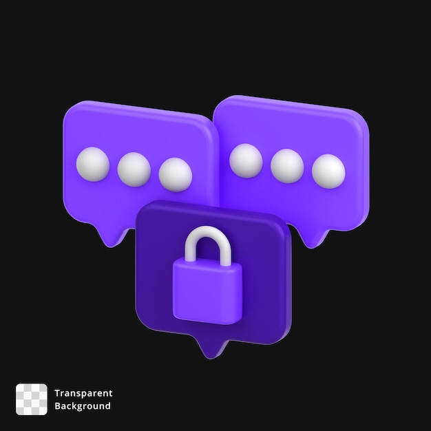 Icono 3D de los mensajes seguros