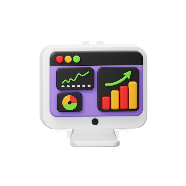 Icono 3D de mercadotecnia del sitio web