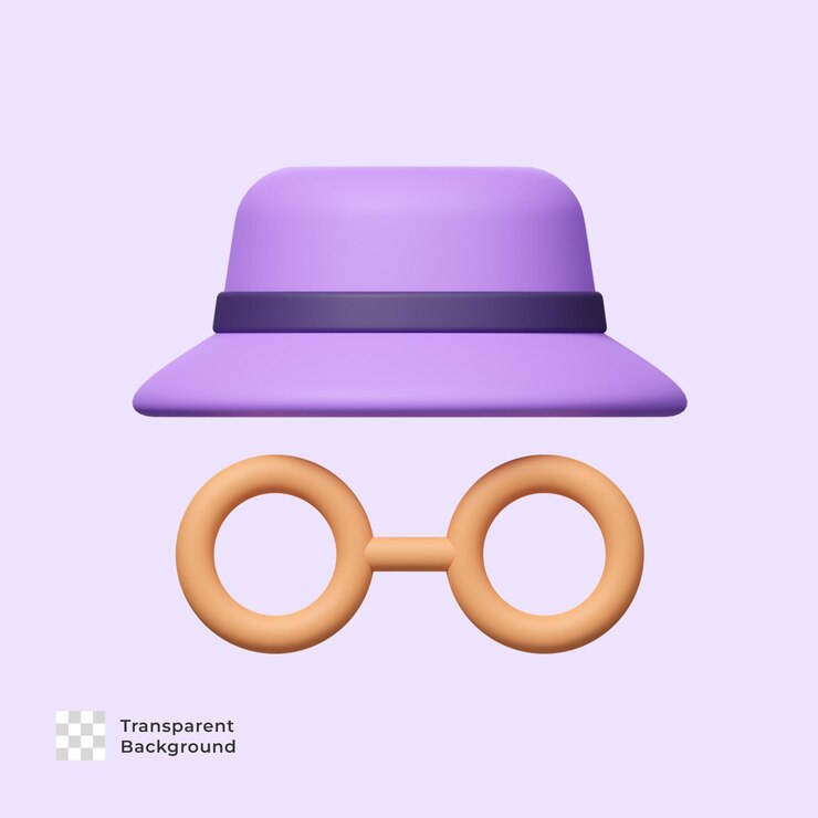 PSD icono 3d en modo incógnito