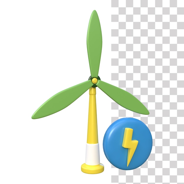 PSD icono 3d de molino de viento