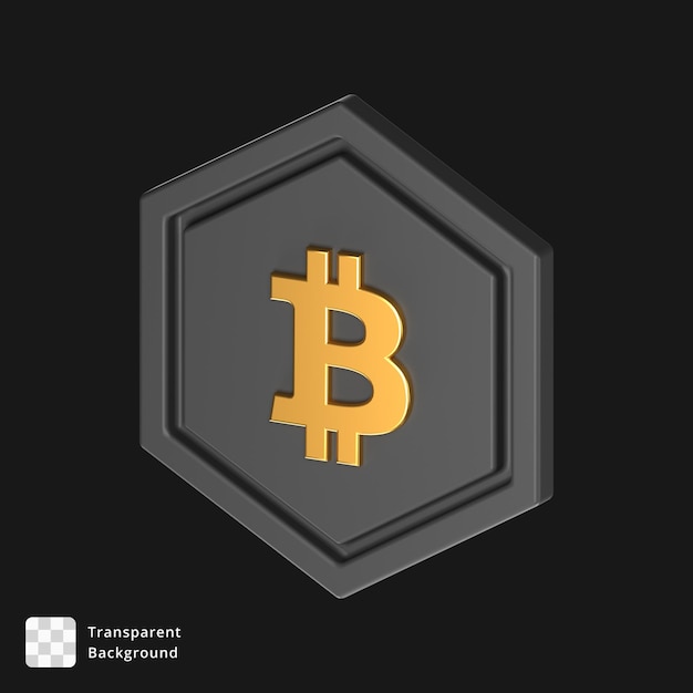 PSD icono 3d de una moneda de btc