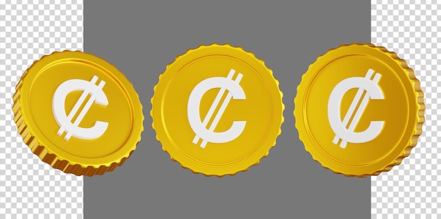 Icono 3D de la moneda de Colón de Costa Rica