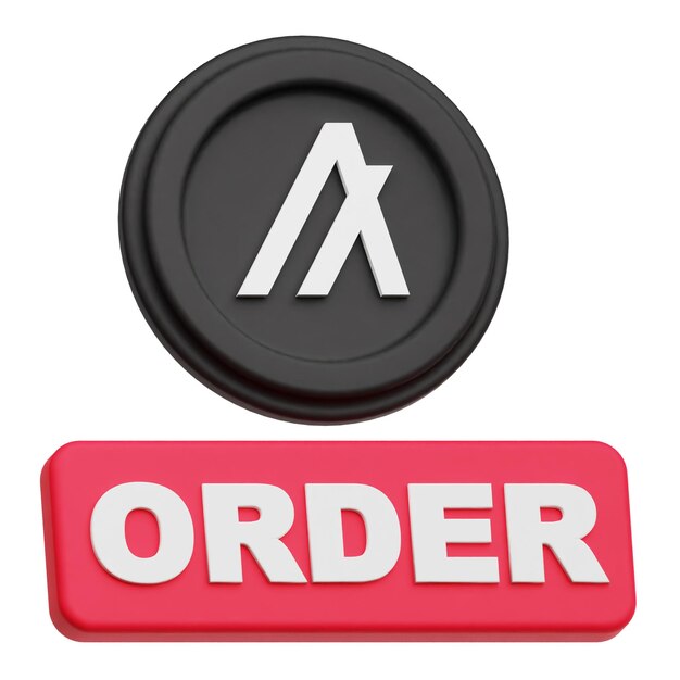 icono 3D de moneda criptográfica algorand aislado en el fondo blanco