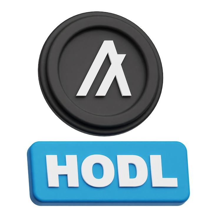 PSD icono 3d de moneda criptográfica algorand aislado en el fondo blanco