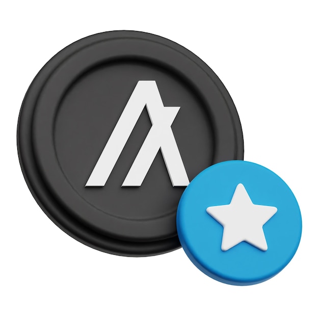 icono 3D de moneda criptográfica algorand aislado en el fondo blanco