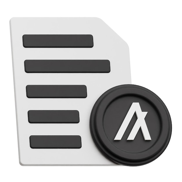 icono 3D de moneda criptográfica algorand aislado en el fondo blanco