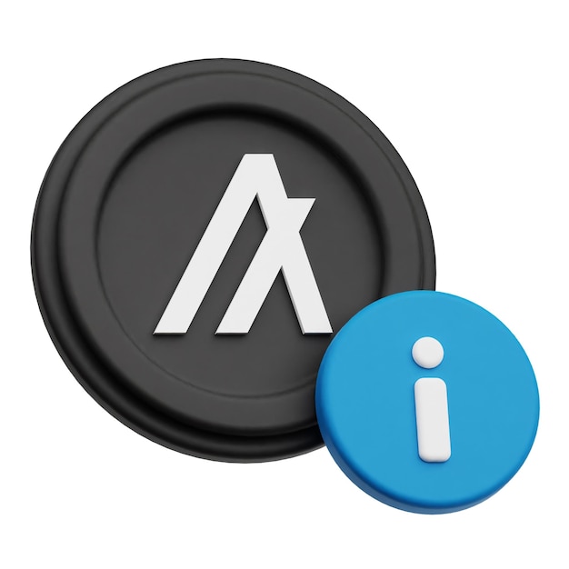 icono 3D de moneda criptográfica algorand aislado en el fondo blanco