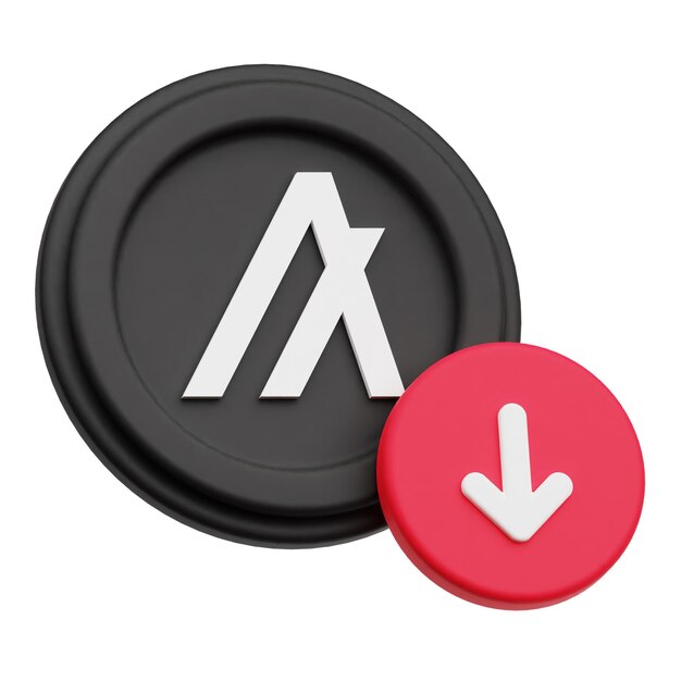 icono 3D de moneda criptográfica algorand aislado en el fondo blanco
