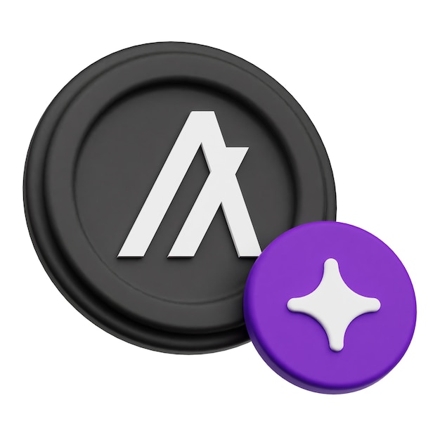 icono 3D de moneda criptográfica algorand aislado en el fondo blanco