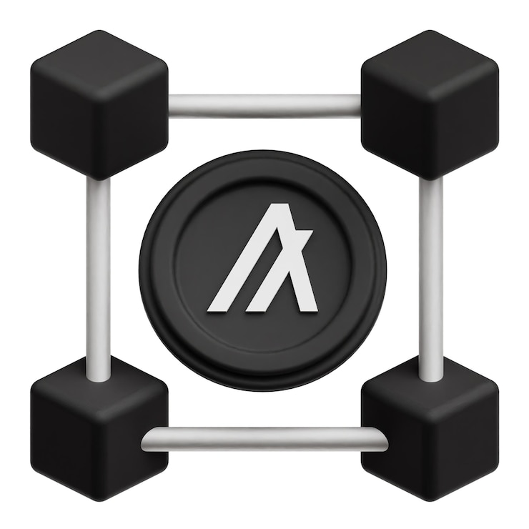 PSD icono 3d de moneda criptográfica algorand aislado en el fondo blanco