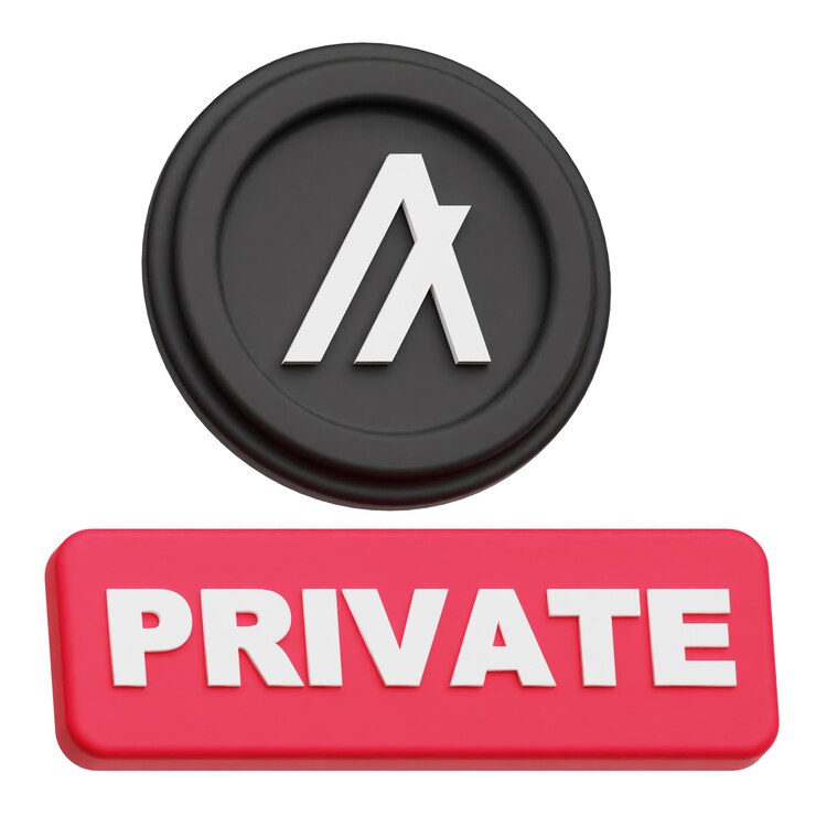 PSD icono 3d de moneda criptográfica algorand aislado en el fondo blanco