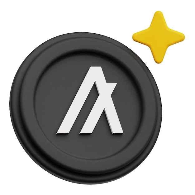 icono 3D de moneda criptográfica algorand aislado en el fondo blanco
