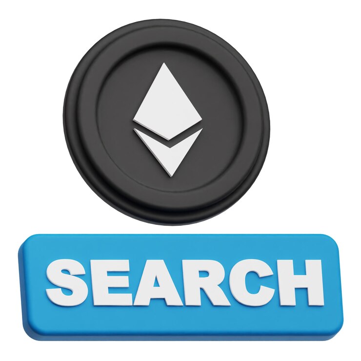 PSD el icono 3d de la moneda criptográfica ethereum aislado en el fondo blanco