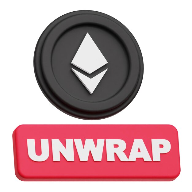 El icono 3D de la moneda criptográfica ethereum aislado en el fondo blanco