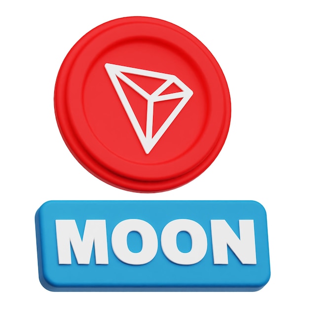 Icono 3D de la moneda criptográfica tron aislado en el fondo blanco