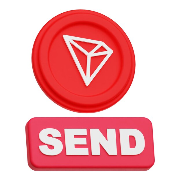 Icono 3D de la moneda criptográfica tron aislado en el fondo blanco