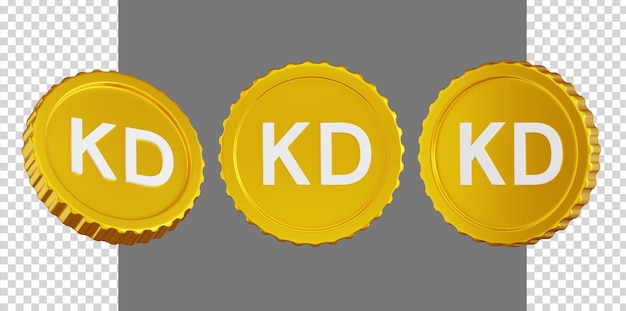 Icono 3D de la moneda del dinar de Kuwait