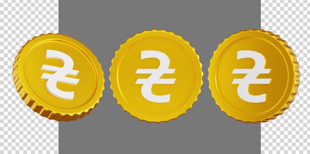Icono 3D de la moneda grivna ucraniana
