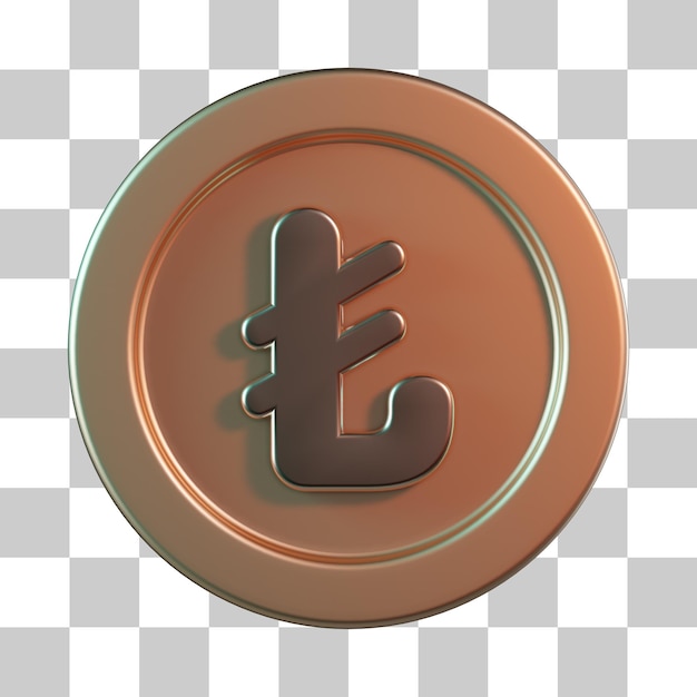Icono 3D de la moneda de la lira
