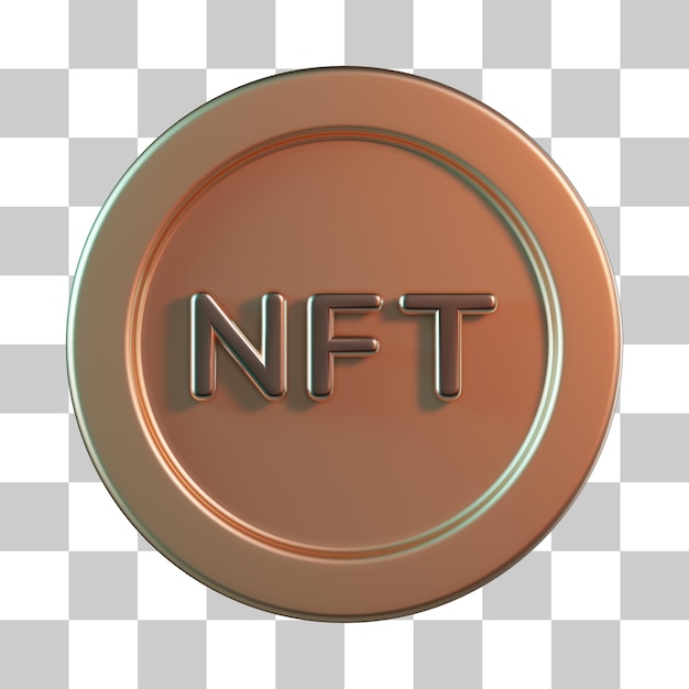 Icono 3D de la moneda de la moneda NFT