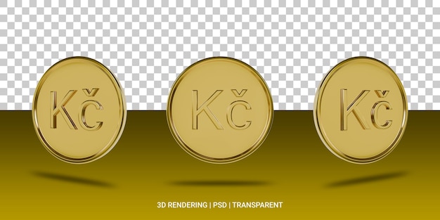 Icono 3D de moneda de oro corona