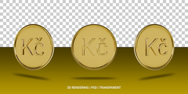 PSD icono 3d de moneda de oro corona