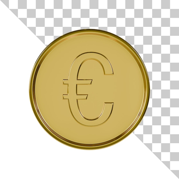 PSD icono 3d de moneda de oro euro