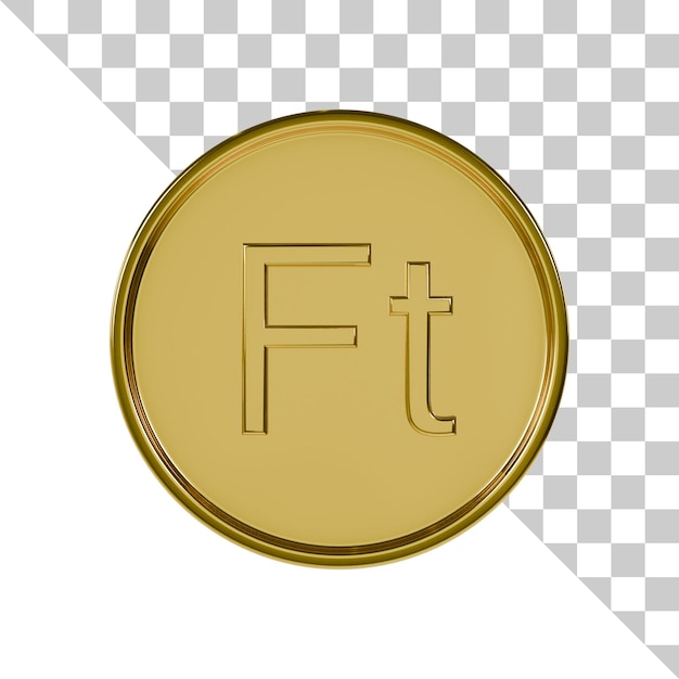 Icono 3D de moneda de oro de florín