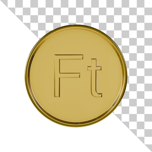 PSD icono 3d de moneda de oro de florín