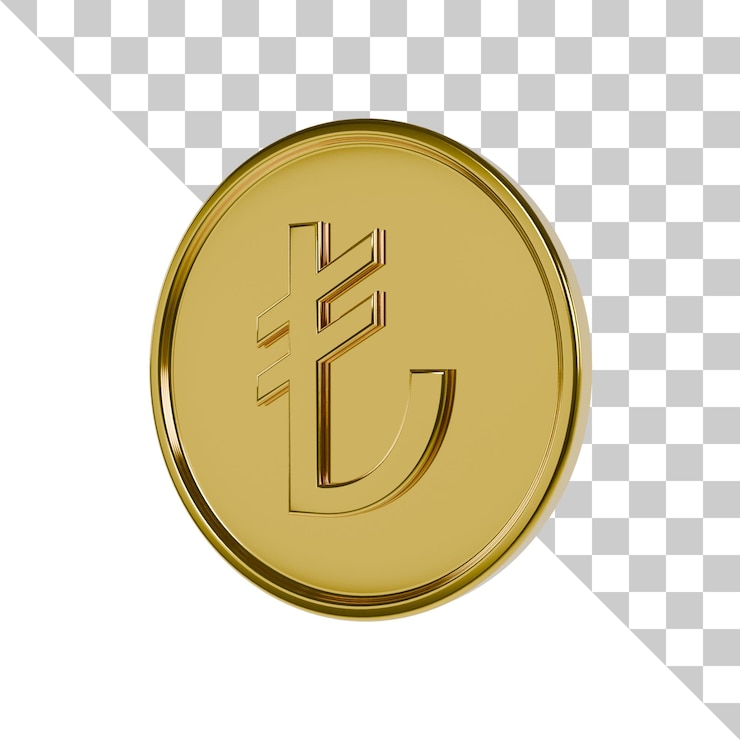 PSD icono 3d de moneda de oro lira