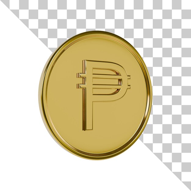 PSD icono 3d de moneda de oro peso