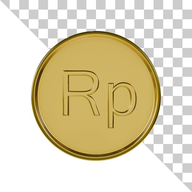 Icono 3D de moneda de oro rupia