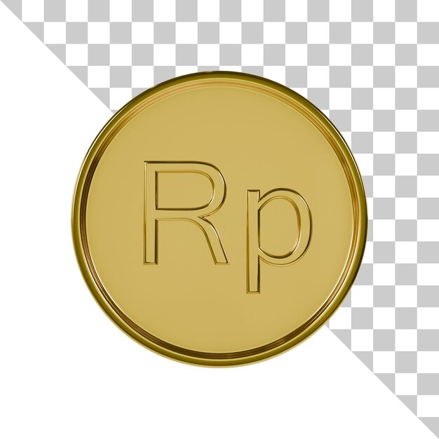 PSD icono 3d de moneda de oro rupia