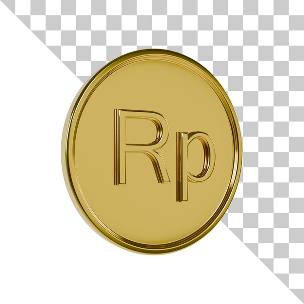 Icono 3D de moneda de oro rupia