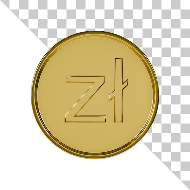 Icono 3d de moneda de oro zloty