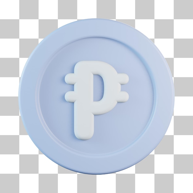 Icono 3D de la moneda de peso