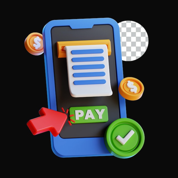 Icono 3D para el móvil de pago