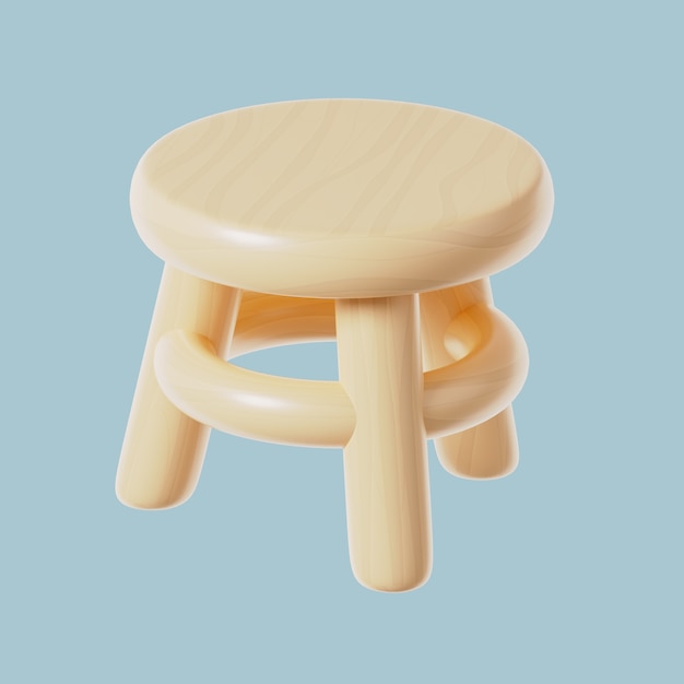 Icono 3d de muebles con taburete