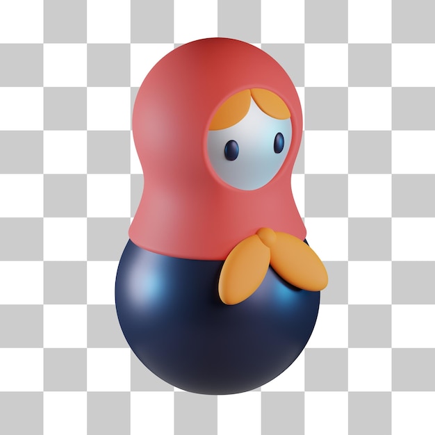 Icono 3D de muñeca apilable