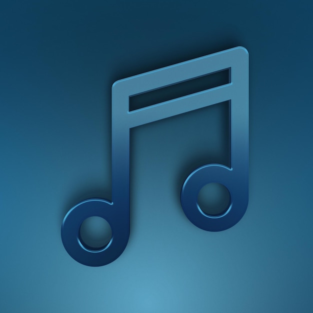 PSD icono 3d de música editable de tema azul psd