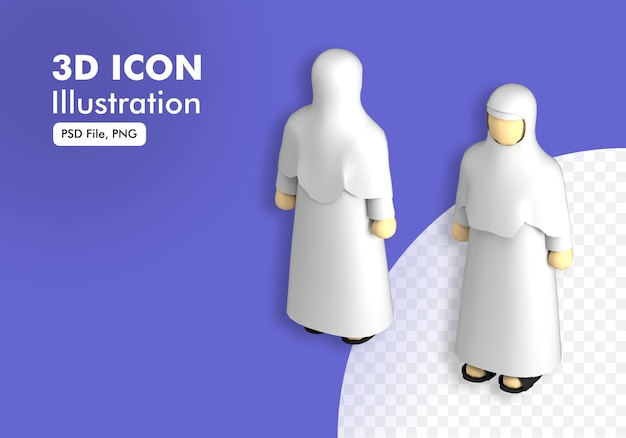 Icono 3d musulmán hijab femenino