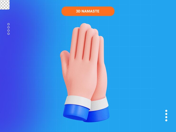 PSD icono 3d de namaste