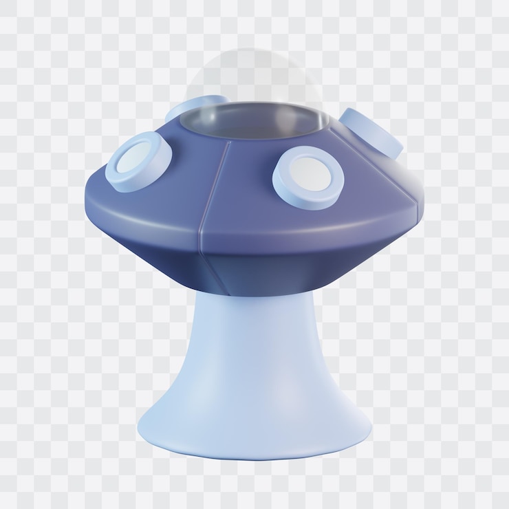 PSD icono 3d de nave espacial extraterrestre