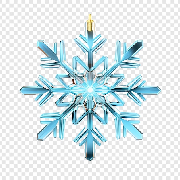 PSD icono 3d de la navidad copo de nieve aislado sobre un fondo transparente